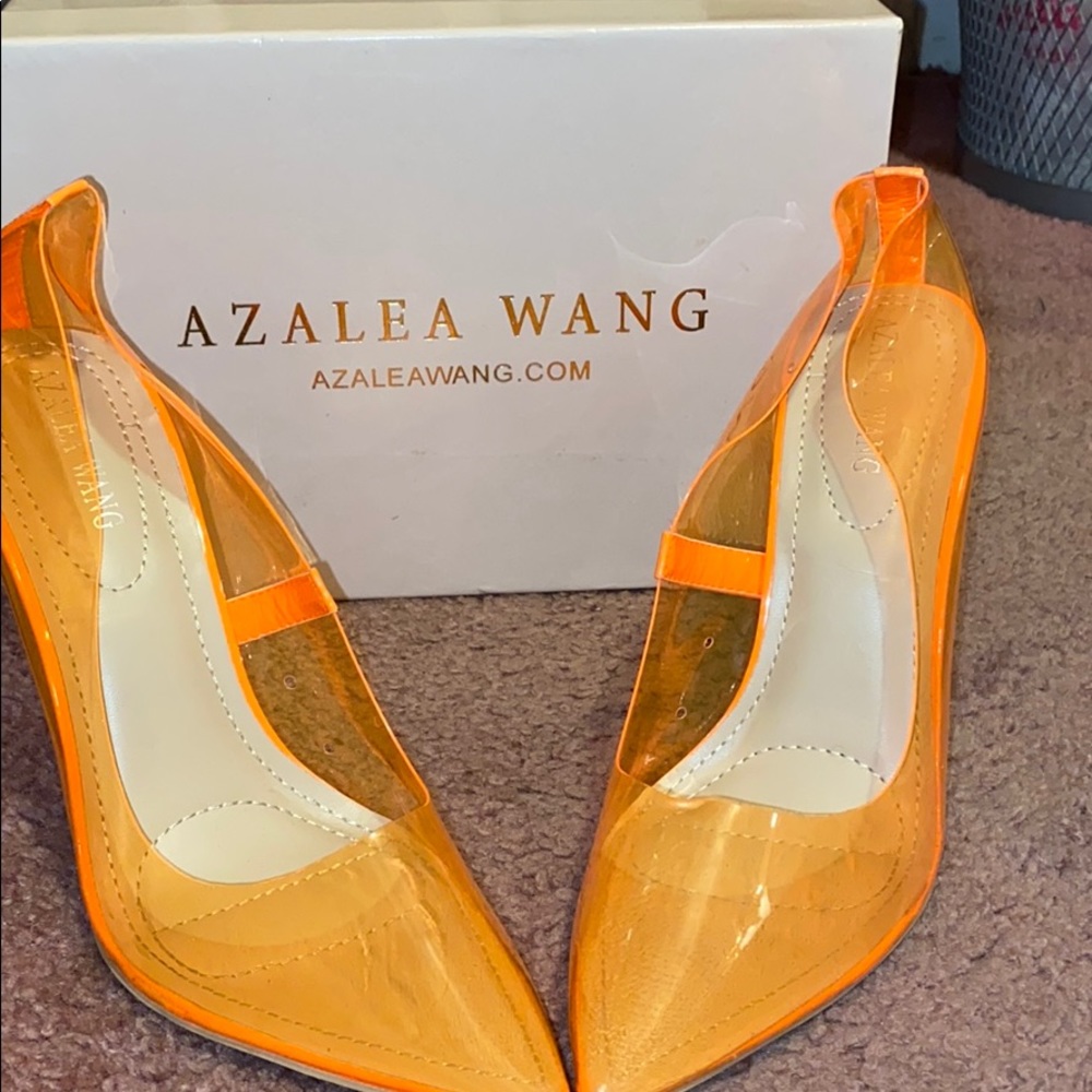 Orange see through heels